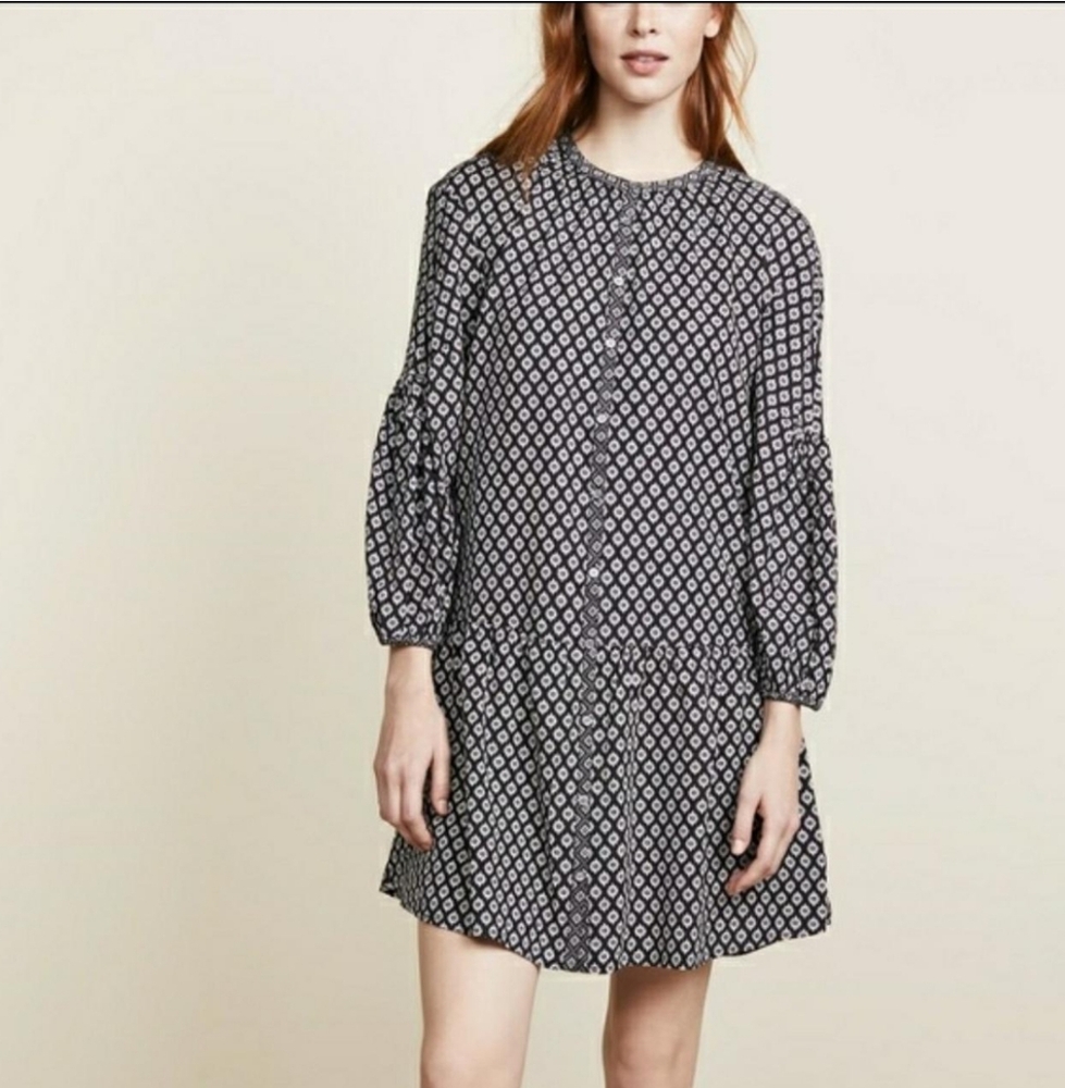 Joie Womens Hagi Drop Waist Bishop Long Sleeve Floral Dress. Size S